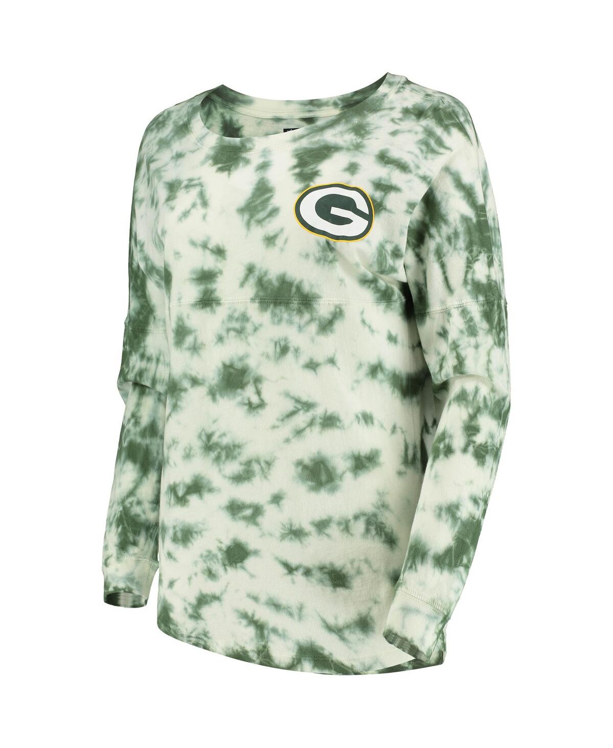 NEW ERA WOMEN'S NEW ERA GREEN GREEN BAY PACKERS TIE-DYE LONG SLEEVE T-SHIRT 