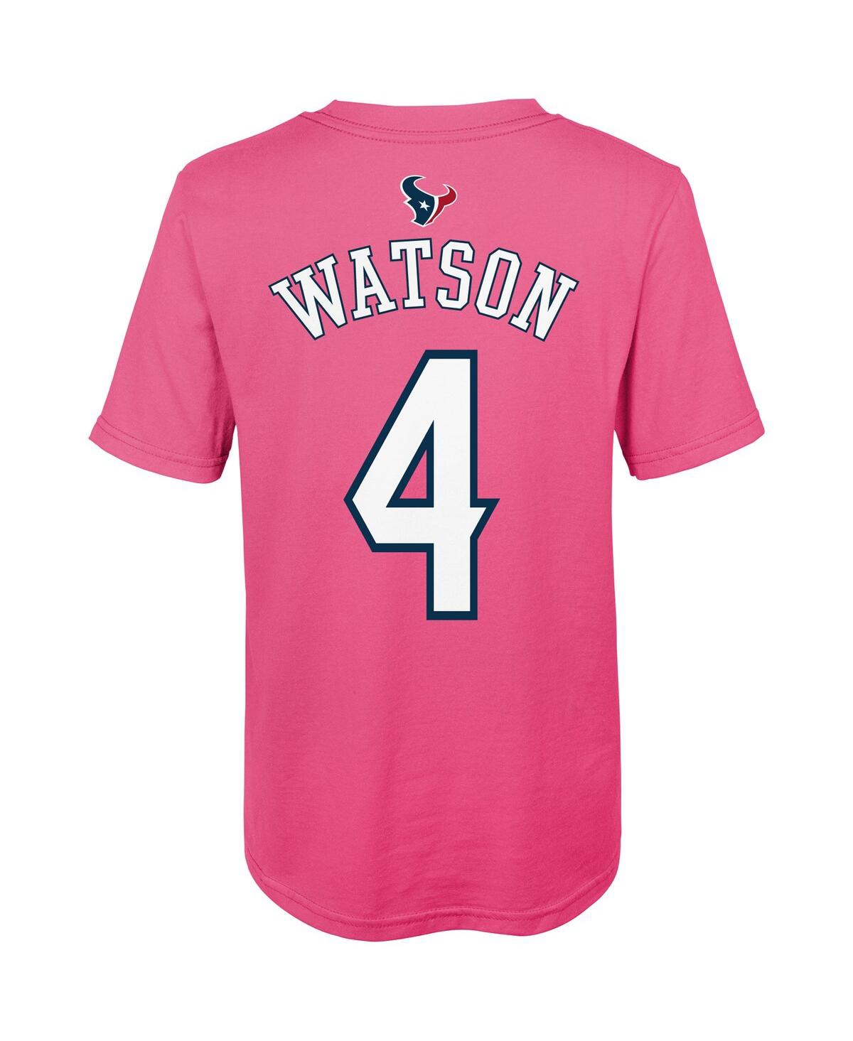 Shop Outerstuff Preschool Girls Deshaun Watson Pink Houston Texans Player Mainliner Name And Number T-shirt