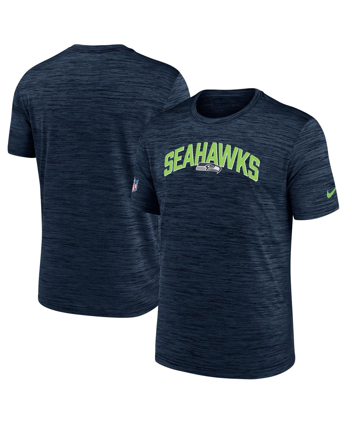 Shop Nike Men's  College Navy Seattle Seahawks Velocity Athletic Stack Performance T-shirt