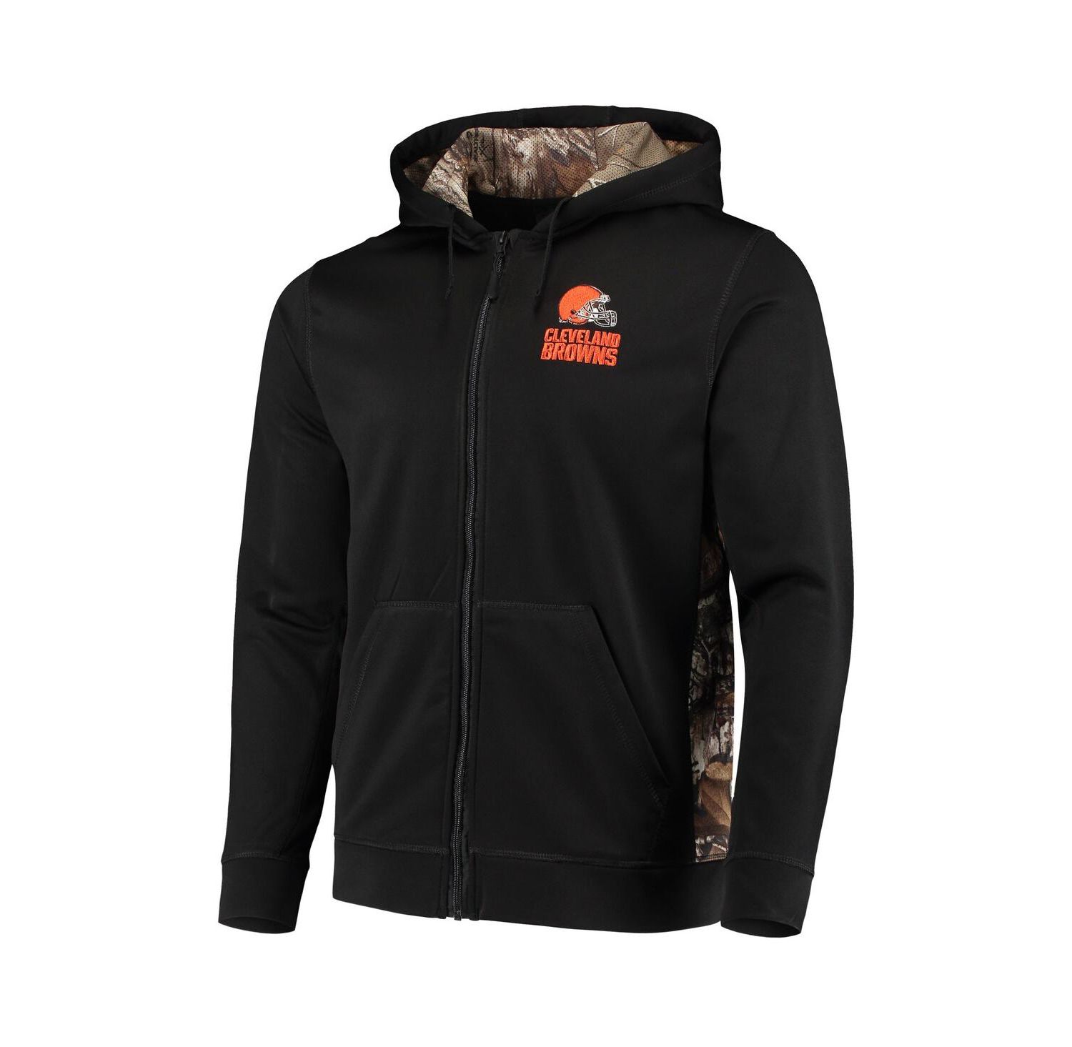 Men's Black, Realtree Camo Cleveland Browns Decoy Tech Fleece Full-Zip Hoodie