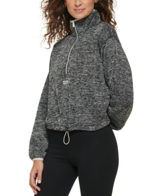 DKNY Sport Women s Half Zip Logo Fleece Sweater Macy s