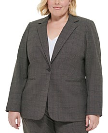 Plus Size Notched-Collar Single-Button Blazer