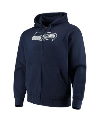 Men's College Navy Seattle Seahawks Primary Logo Full-Zip Hoodie