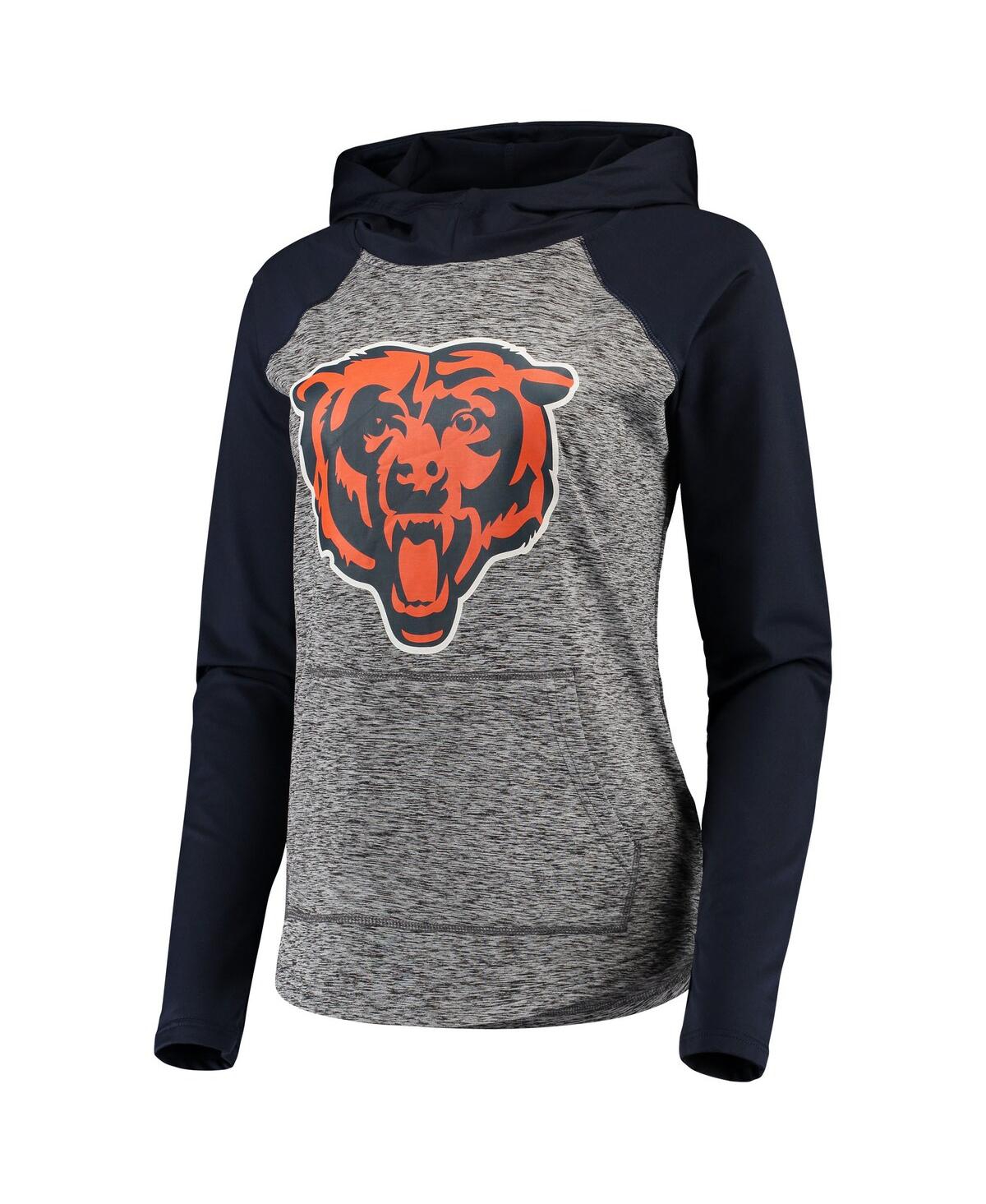 Shop G-iii 4her By Carl Banks Women's  Heathered Gray And Navy Chicago Bears Championship Ring Pullover Ho In Heathered Gray,navy