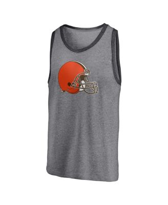 Men's Heathered Gray and Heathered Charcoal Cleveland Browns Famous Tri-Blend Tank Top