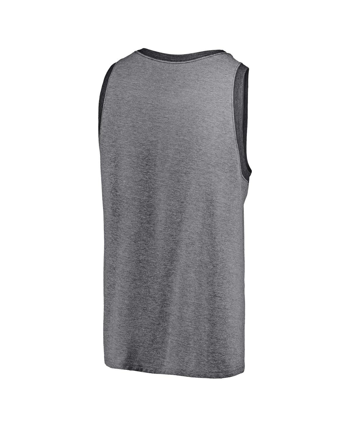 Shop Fanatics Men's  Heathered Gray And Heathered Charcoal Chicago Bears Famous Tri-blend Tank Top In Heathered Gray,heathered Charcoal