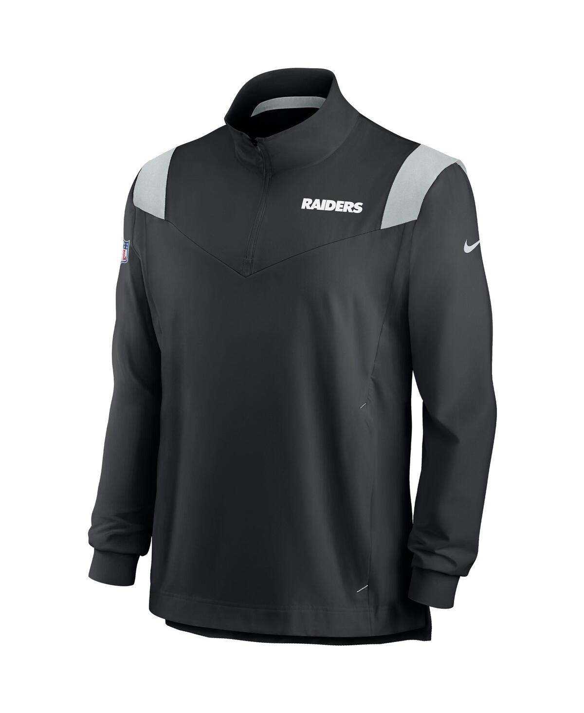 Shop Nike Men's  Black Las Vegas Raiders 2021 Sideline Coaches Repel Quarter-zip Jacket