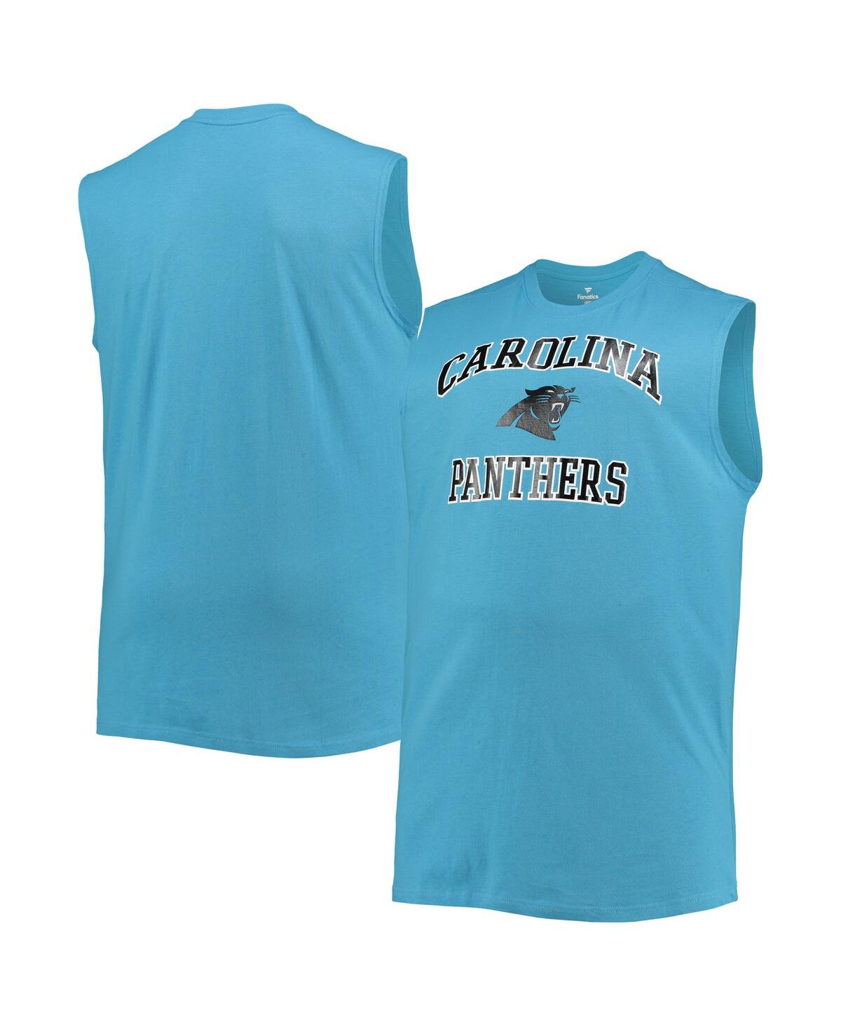 Shop Profile Men's Blue Carolina Panthers Big And Tall Muscle Tank Top
