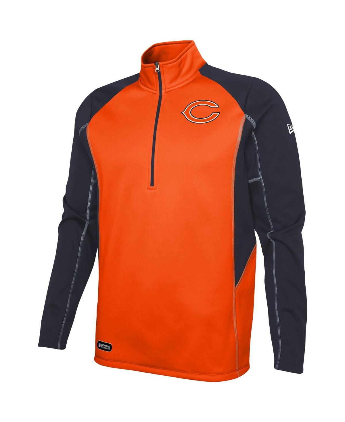 NEW ERA MEN'S NEW ERA ORANGE CHICAGO BEARS COMBINE AUTHENTIC TWO-A-DAYS HALF-ZIP JACKET 