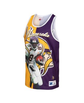 Men's Randy Moss Purple, Gold Minnesota Vikings Retired Player Graphic Tank Top