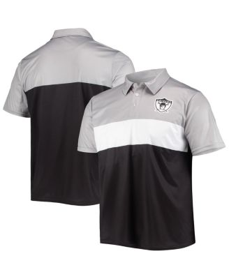 Men's Silver, Black Las Vegas Raiders Retro Colorblock Polo Shirt