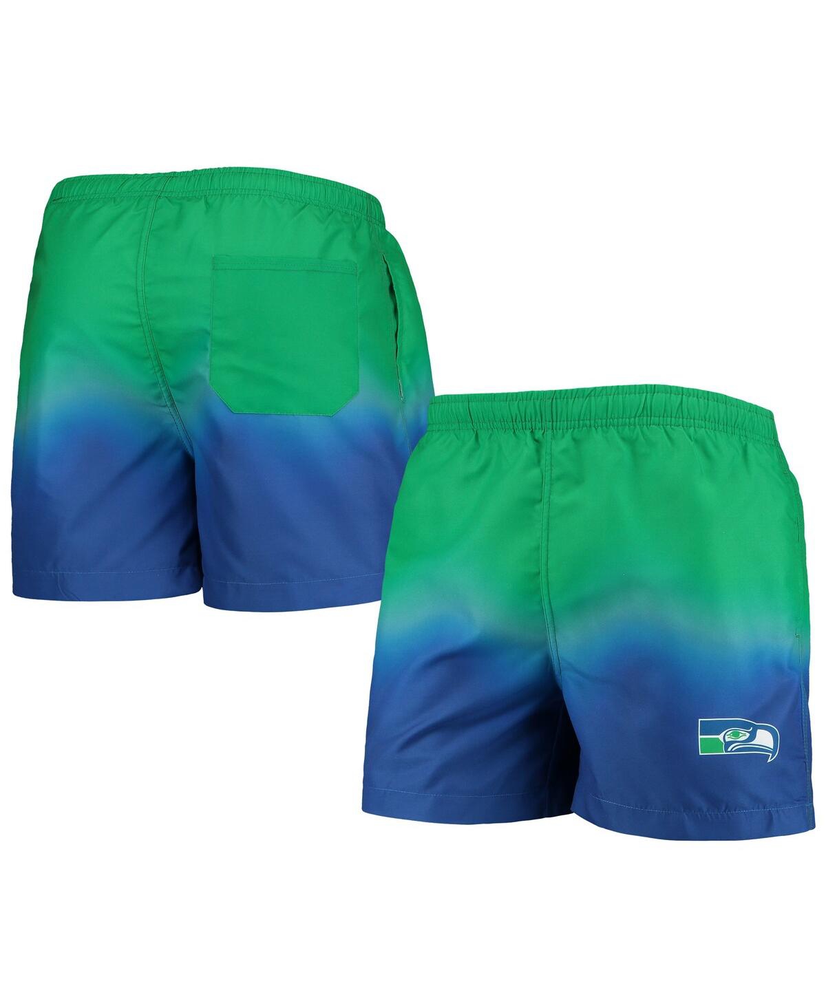 Men's Foco Royal Seattle Seahawks Retro Dip-Dye Swim Shorts - Royal