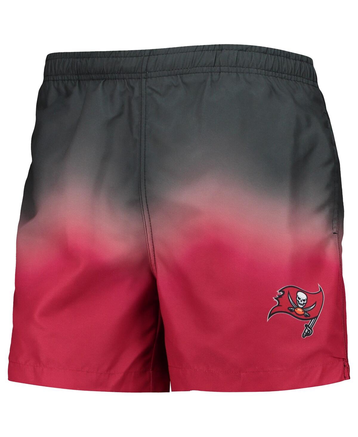 Shop Foco Men's  Red, Tampa Bay Buccaneers Dip-dye Swim Shorts