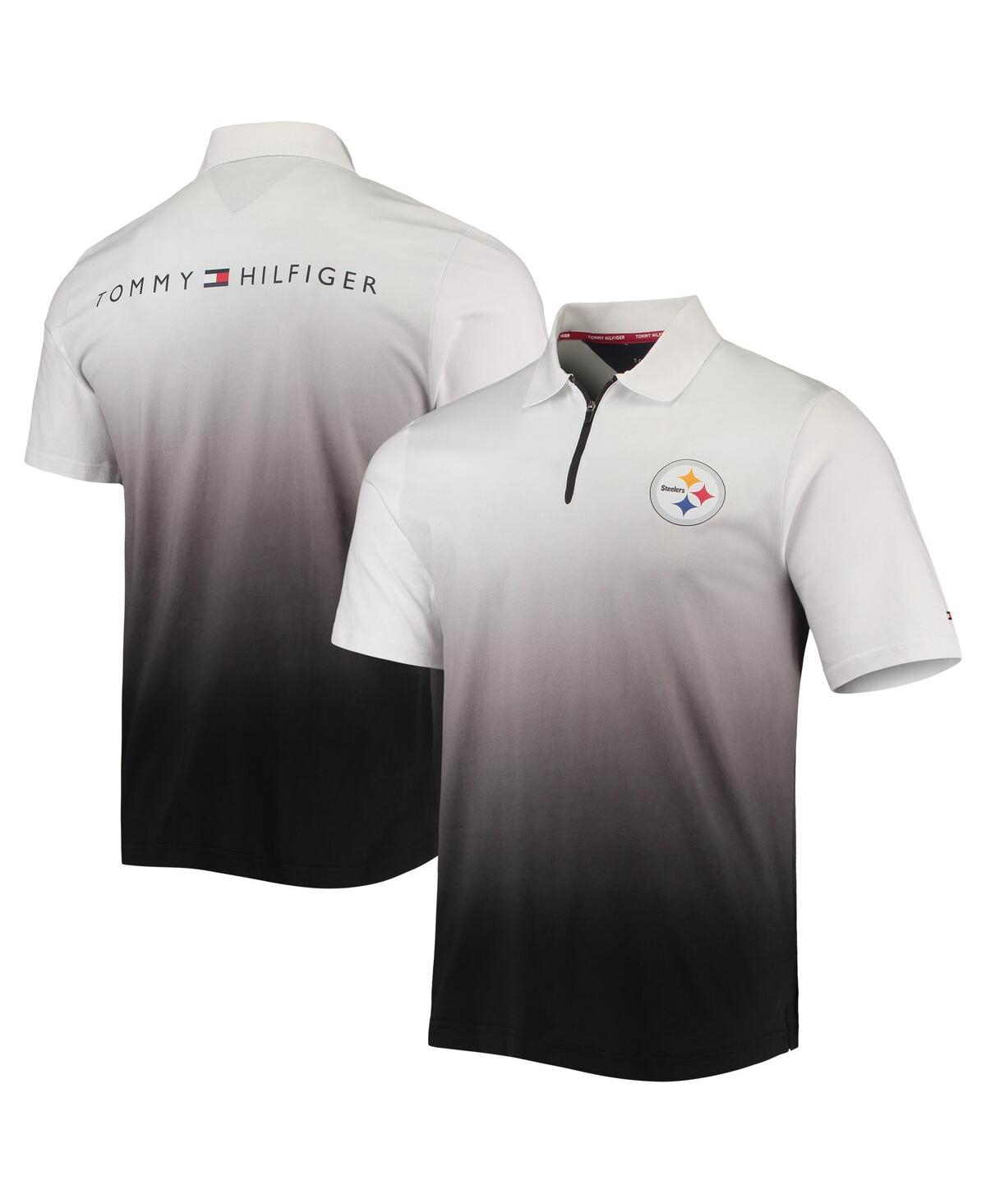 Tommy Hilfiger White/Black Pittsburgh Steelers Rory Quarter-Zip Polo