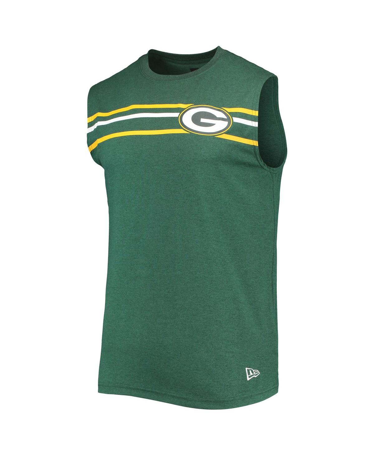 NEW ERA MEN'S NEW ERA GREEN GREEN BAY PACKERS BRUSHED SLEEVELESS TANK TOP 