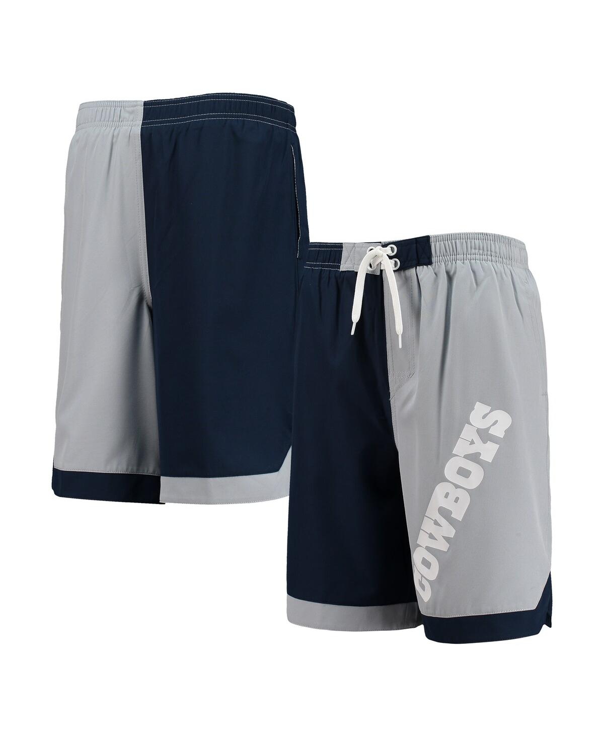 Outerstuff Big Boys Navy, Silver Dallas Cowboys Conch Bay Board Shorts In Navy,silver