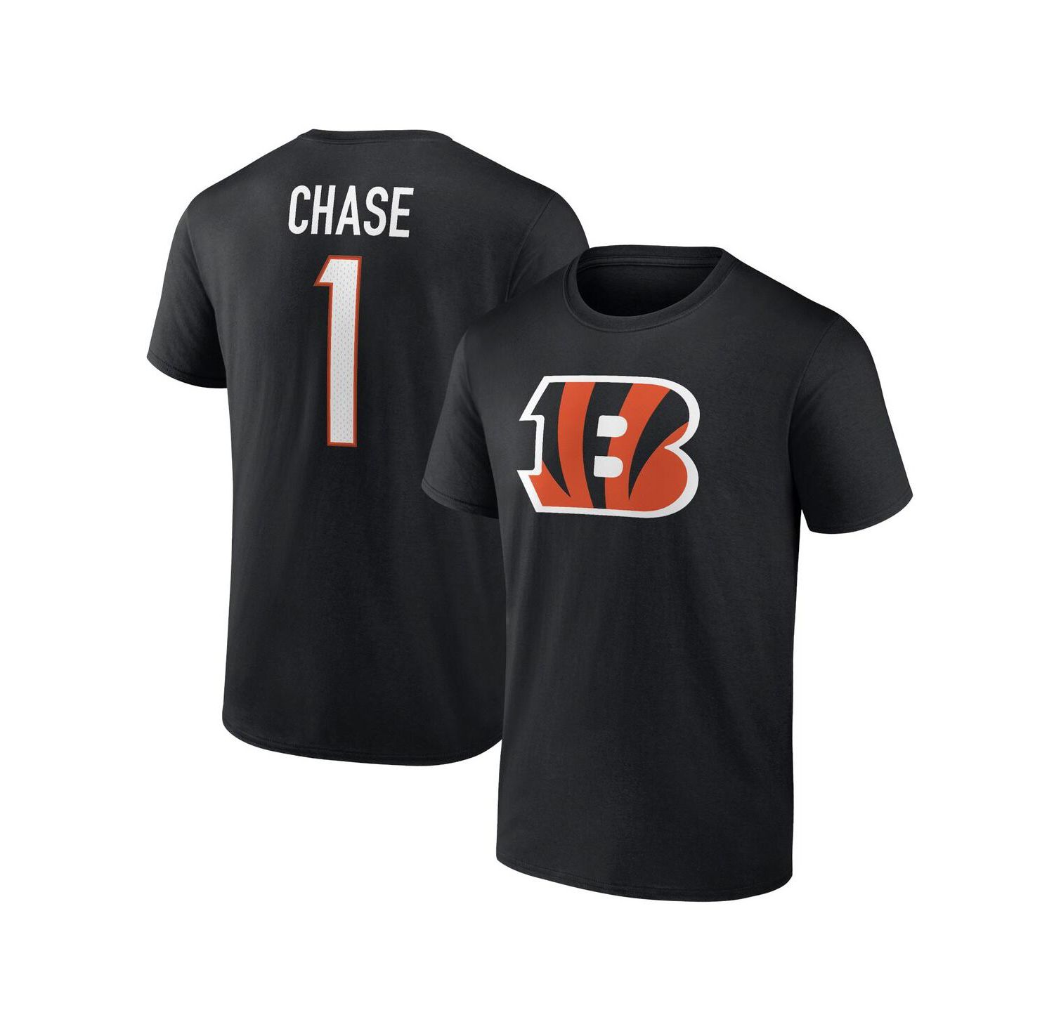 Men's Ja'Marr Chase Black Cincinnati Bengals Player Icon Name and Number T-shirt