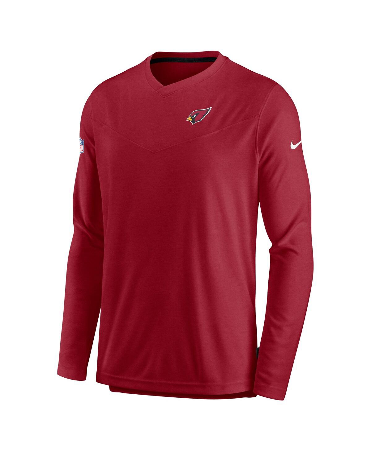 Shop Nike Men's  Cardinal Arizona Cardinals 2022 Sideline Coach Chevron Lock Up Performance Long Sleeve T-
