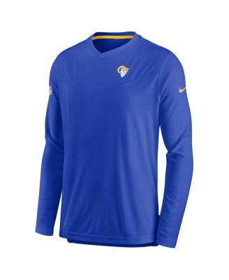 Men's Royal Los Angeles Rams 2022 Sideline Coach Chevron Lock Up Performance Long Sleeve T-shirt