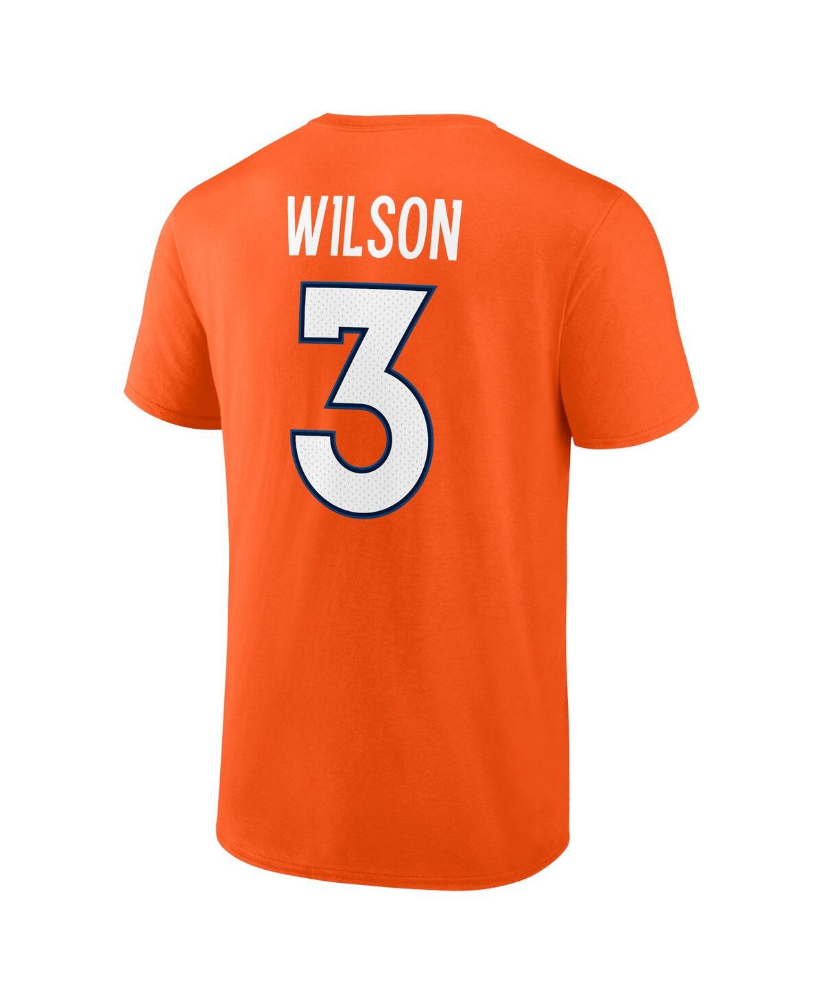 Shop Fanatics Men's  Russell Wilson Orange Denver Broncos Player Icon Name And Number T-shirt