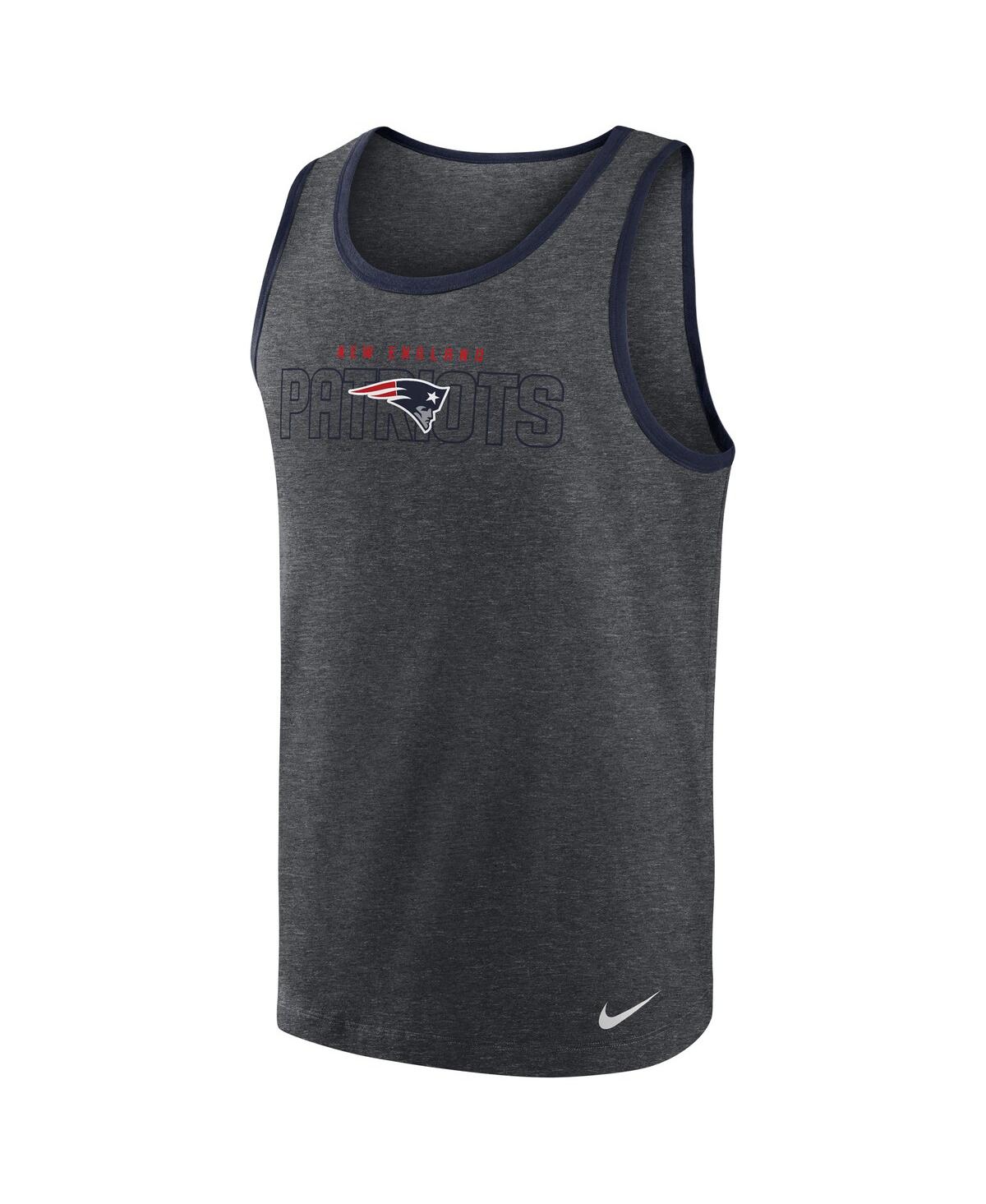 Shop Nike Men's  Heathered Charcoal New England Patriots Tri-blend Tank Top