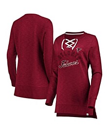 Women's Red Atlanta Falcons Hyper Lace-Up Tunic Sweatshirt