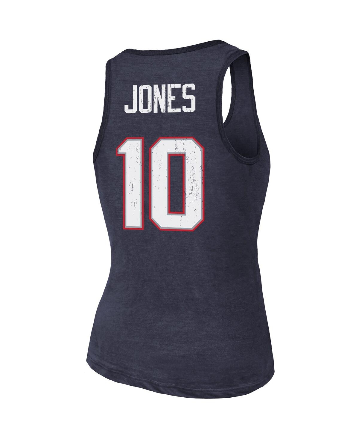 MAJESTIC WOMEN'S MAJESTIC THREADS MAC JONES NAVY NEW ENGLAND PATRIOTS PLAYER NAME AND NUMBER TRI-BLEND TANK T 