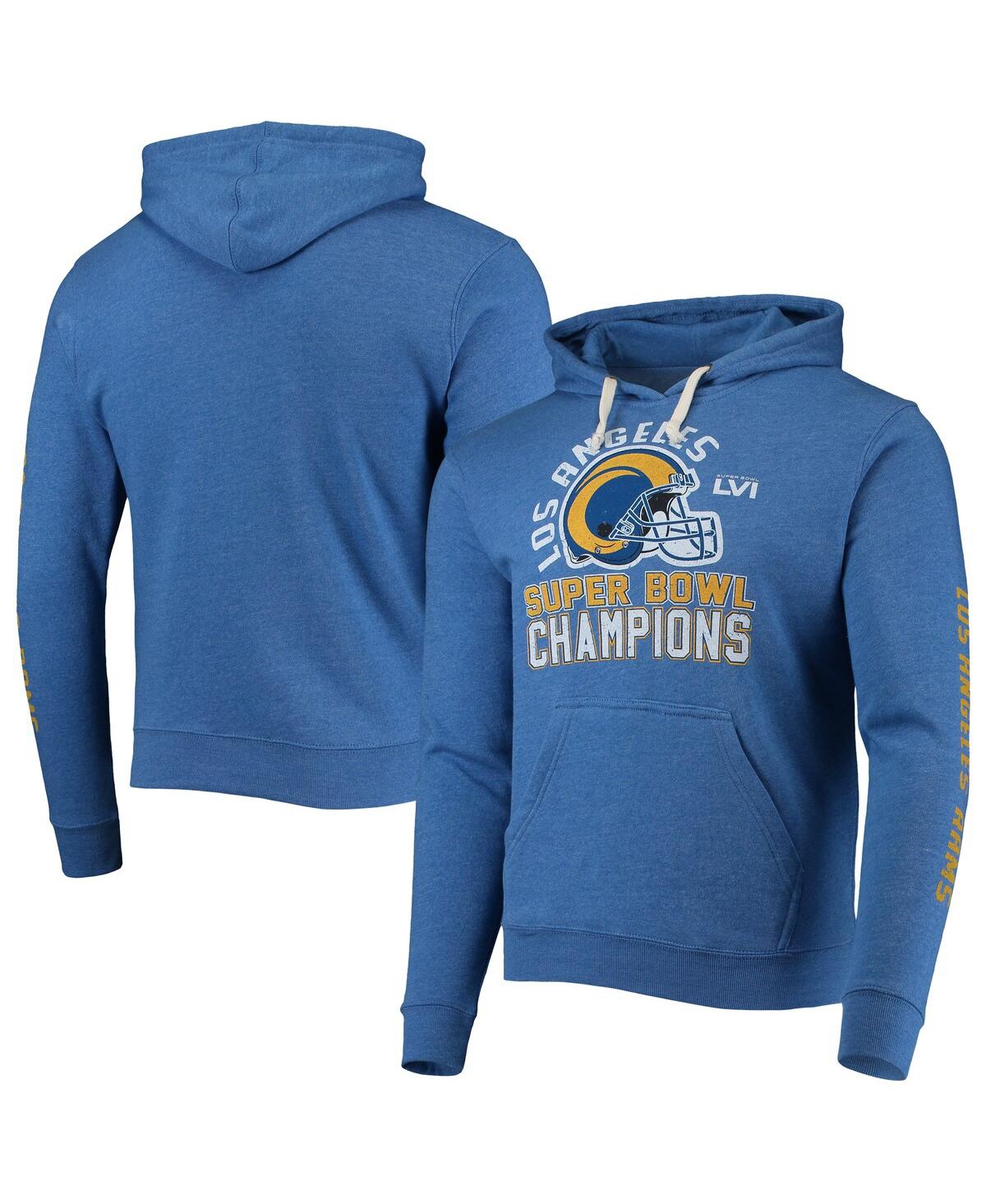 Majestic Men's  Threads Royal Los Angeles Rams Super Bowl Lvi Champions Hard Count Pullover Hoodie