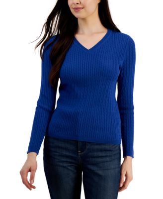 Tommy Hilfiger Women's Cable Ivy V-Neck 