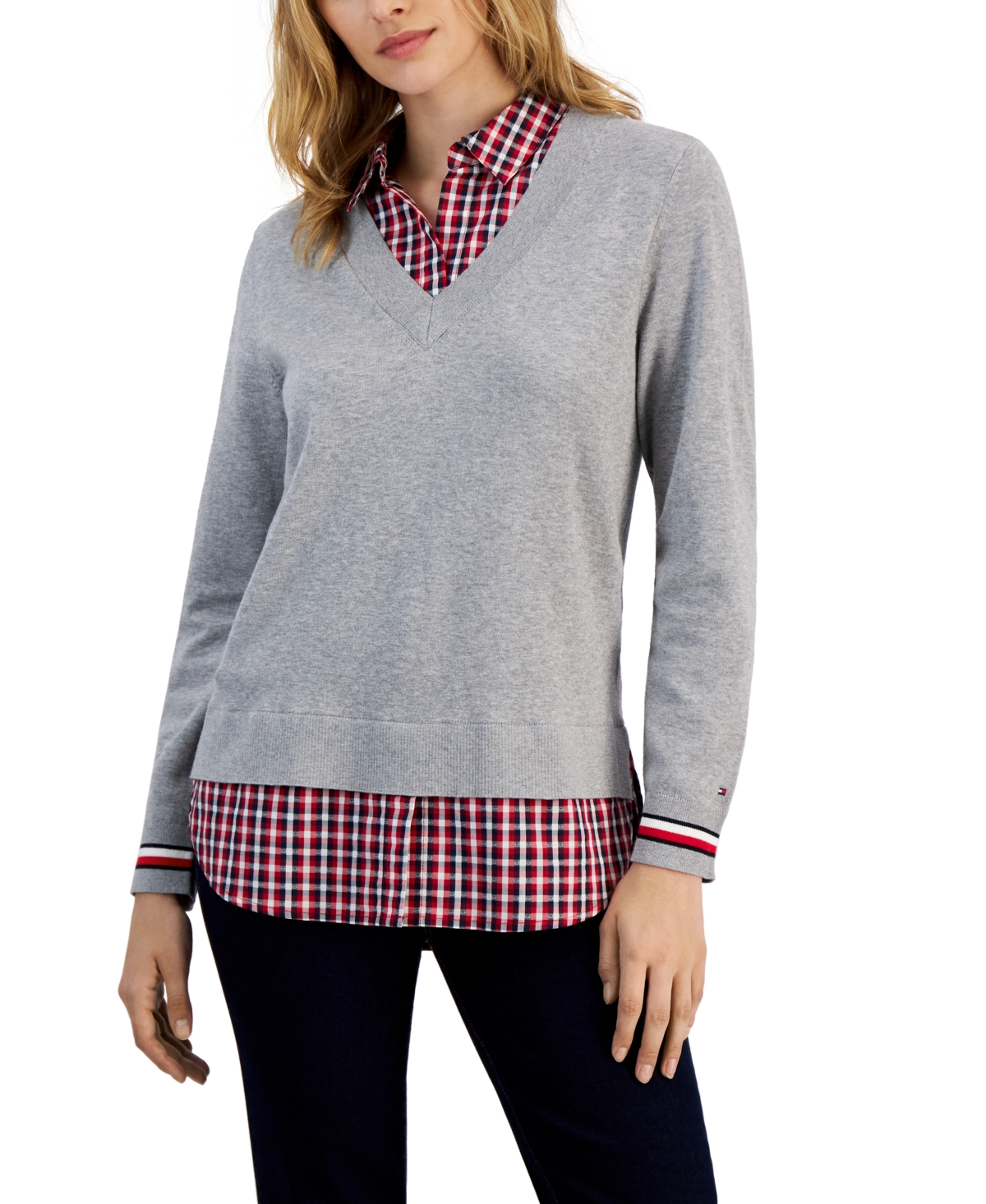 Tommy Hilfiger Women's Cotton Layered-Look Sweater