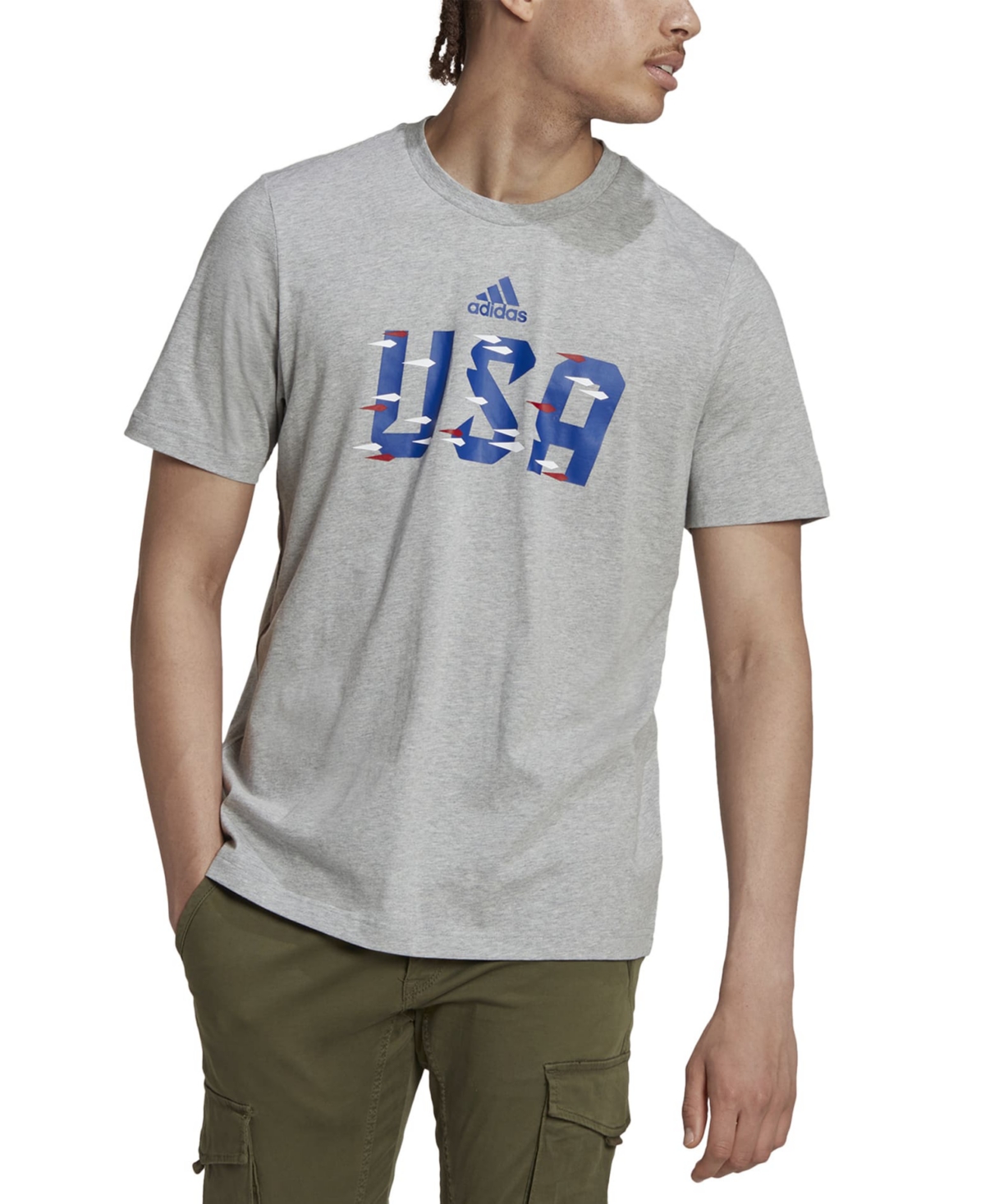 Adidas Originals Adidas Men's Fifa World Cup 2022 Usa Graphic T-shirt In Medium Grey Heather
