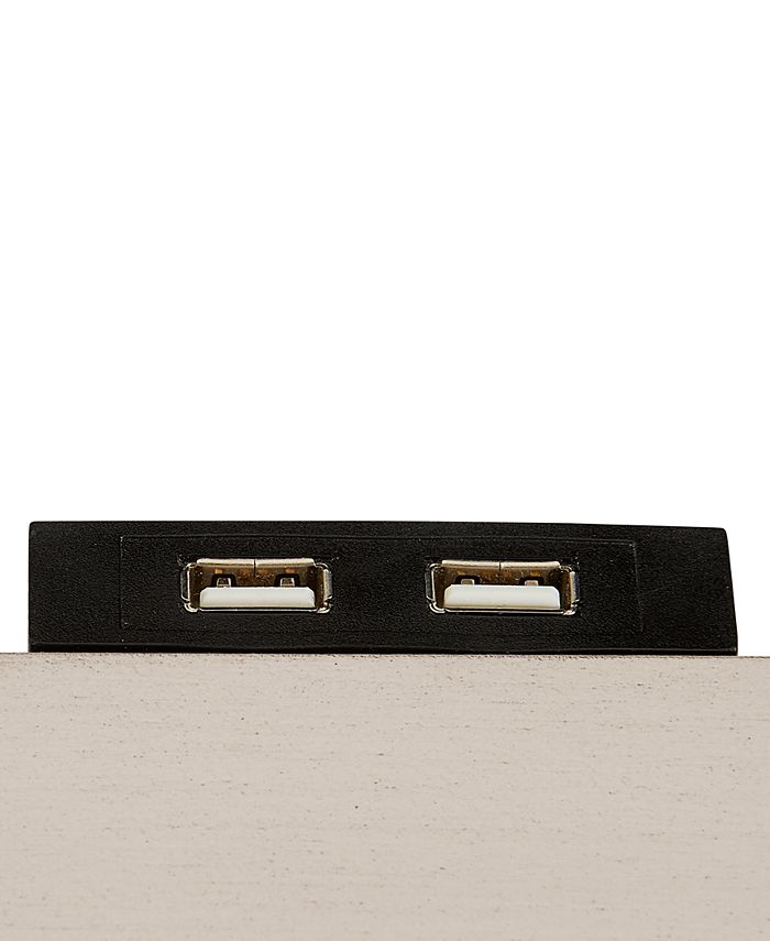 Furniture Quincy Grey USB Outlet Nightstand, Created for Macy's Macy's