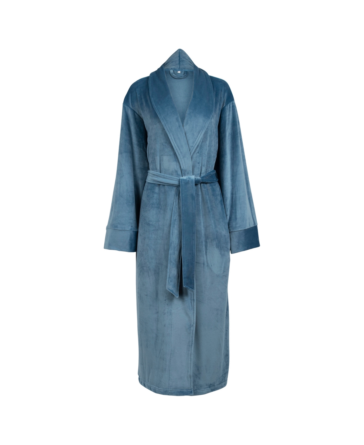 Pure Fiber Women's Velvety Soft Velour Bathrobe In Blue