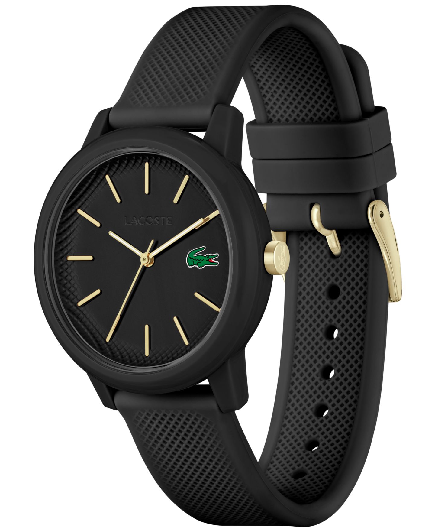 Женские часы Lacoste L.12.12 Black Silicone Strap Watch 36mm — фото 2