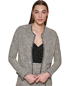Women's Open Front Tweed Jacket
