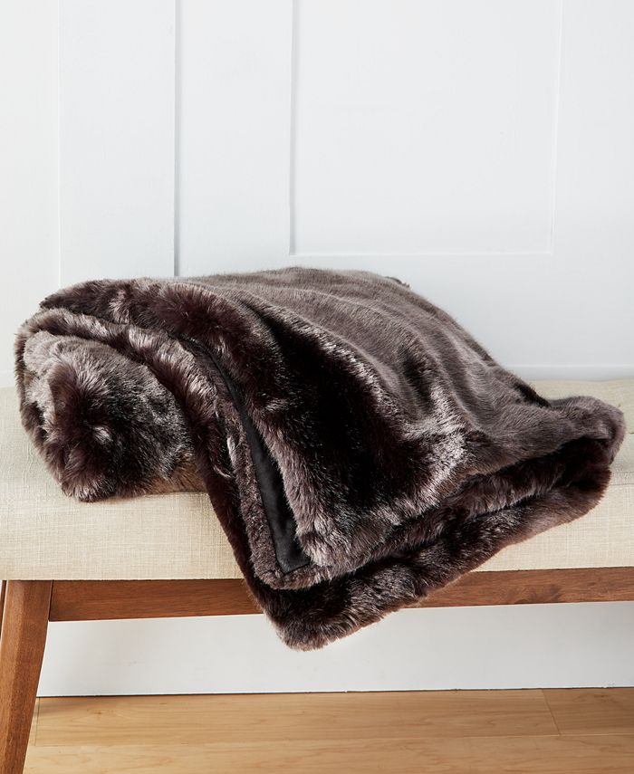 Hotel Collection Lynx Faux Fur Throw, 50 x 70, Created for