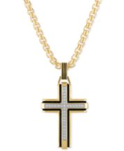 Macys mens gold cross top necklace