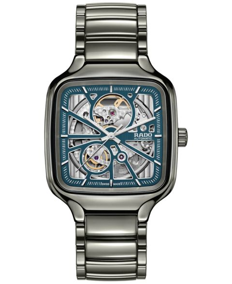 Часы Rado Unisex Swiss Automatic True Square Gray Ceramic Bracelet Watch 38mm