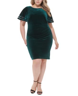 Jessica Howard Plus Size Velvet Flutter Sleeve Dress Macy s