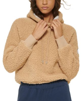 Tommy Hilfiger Women's Faux Sherpa Long-Sleeve Hoodie Macy's