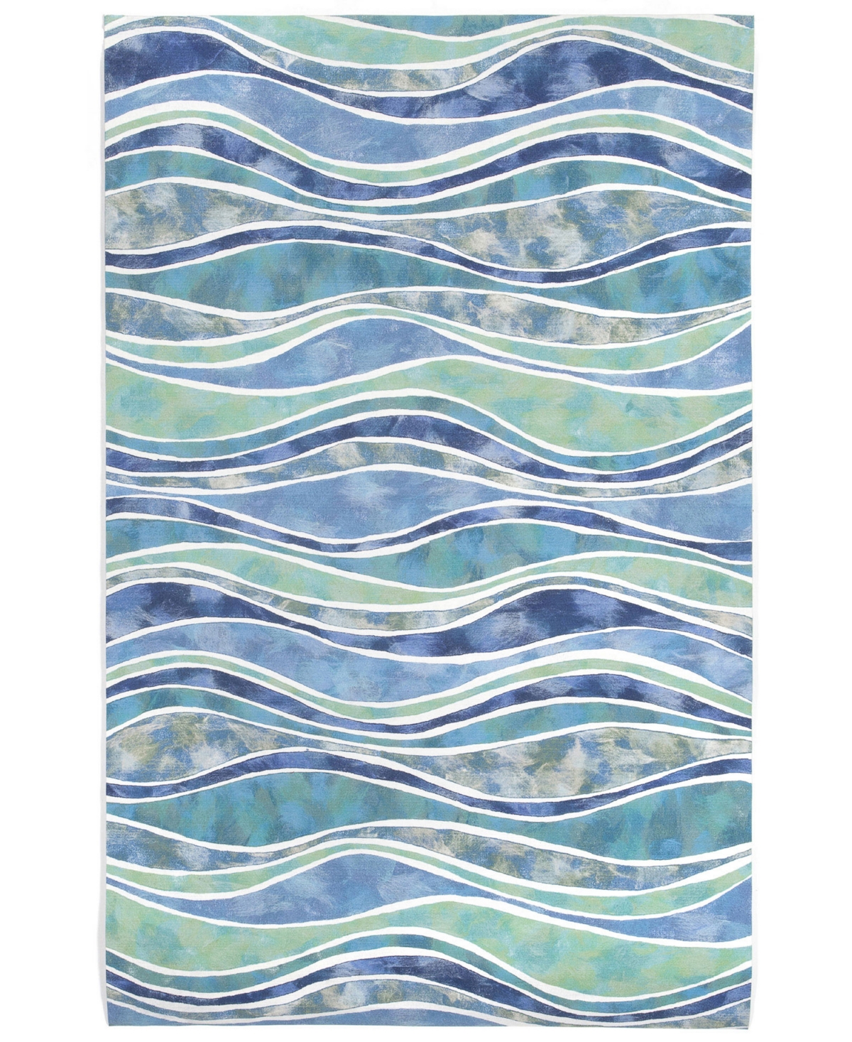 Liora Manne' Visions Iii Wave 3'6in x 5'6in Outdoor Area Rug - Ocean