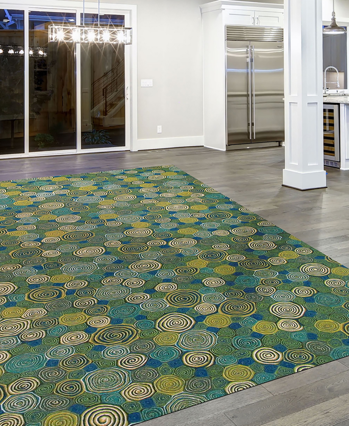 Liora Manne' Visions Iii Giant Swirls Outdoor Area Rug - Blue