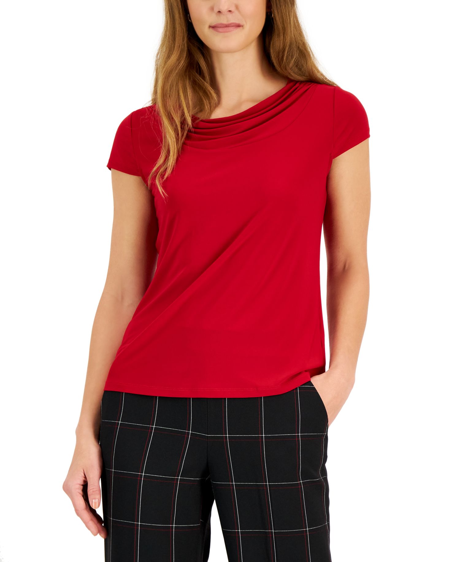 Petite Cowl-Neck Top