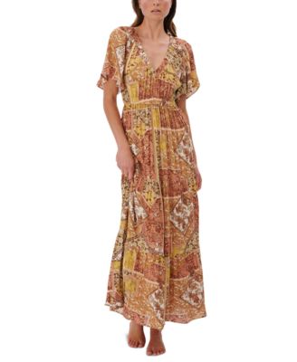 Rip Curl - Juniors' Wanderer Printed Tiered Maxi Dress
