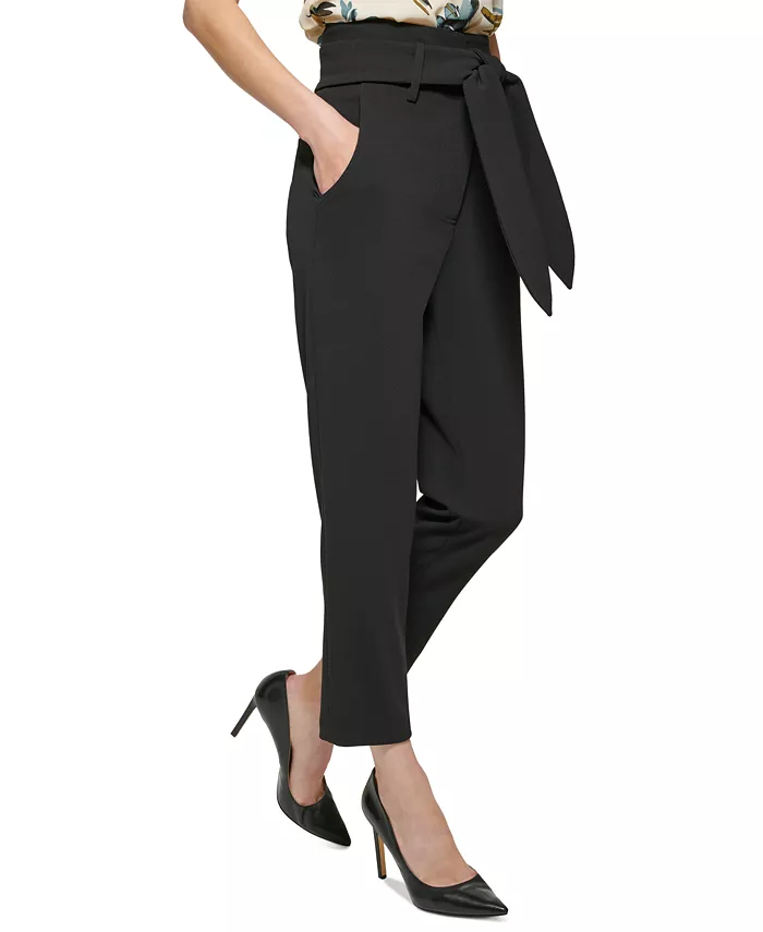 Women's Tie-Waist High-Rise Straight-Fit Pants - thumbnail 7