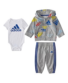 Baby Boys 3-Piece Printed French Terry Jacket Set