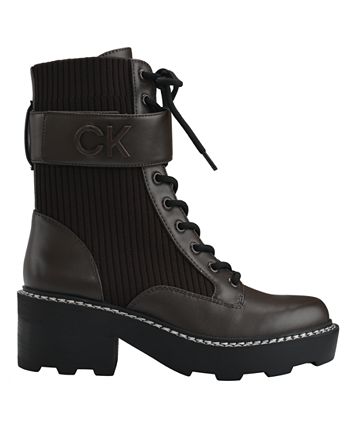 calvin klein lug mid lace up boot
