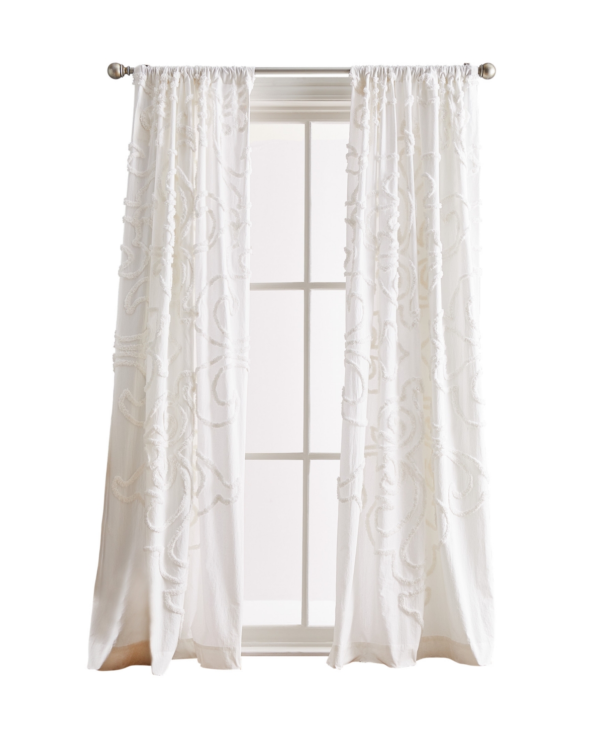 Peri Home Gates Tufted Chenille Pole Top 2-Piece Curtain Panel Set