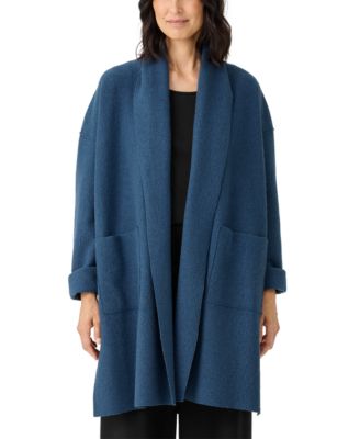 Eileen Fisher Women s Wool Open Front High Collar Cardigan Macy s