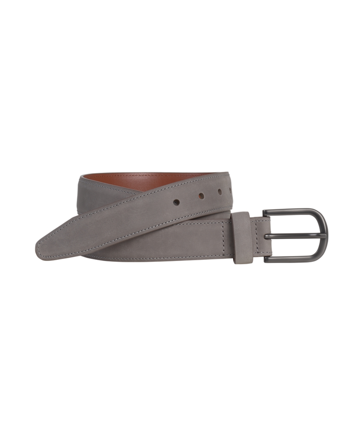 Men's Oiled Contrast Stitched Belt - Gray